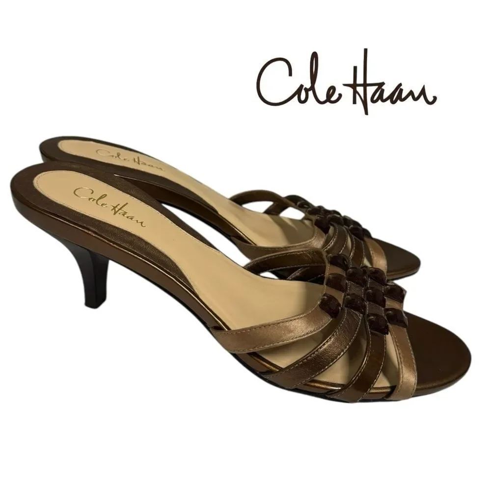 Cole Haan Vintage Slide Embellished Heel Sandals 7